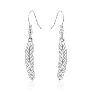 Silver Plated Feather Earrings