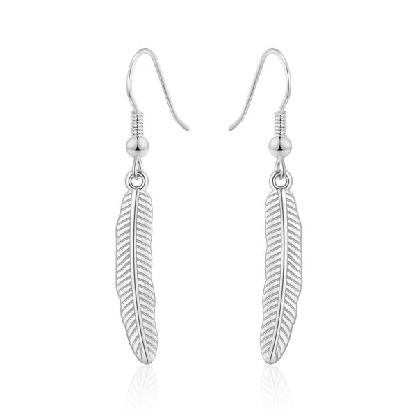 Silver Plated Feather Earrings