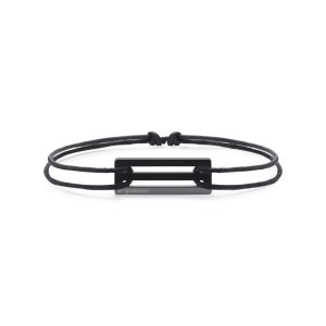 1.7g Polished & Brushed Black Ceramic Cord Bracelet