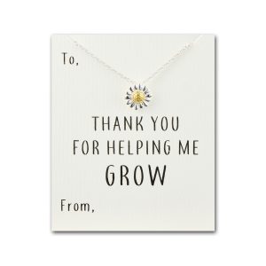 Thank You For Helping Me Grow Daisy Necklace