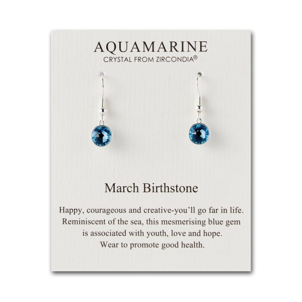 March Birthstone Drop Earrings Created with Aquamarine Zircondia® Crystals