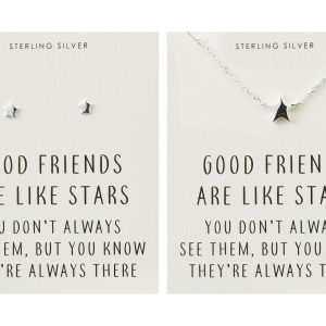 Sterling Silver Friendship Quote Star Set