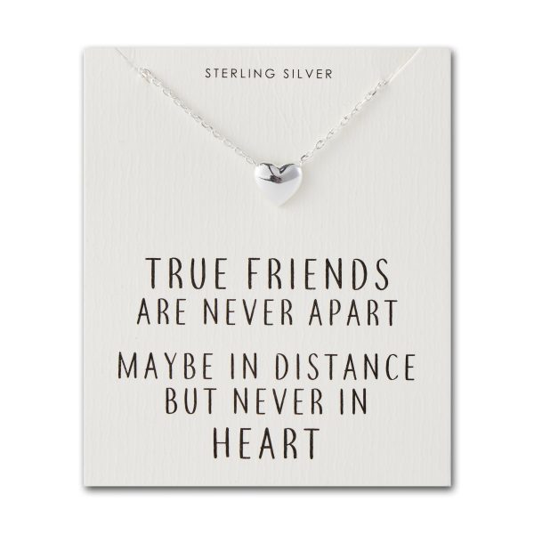 Sterling Silver Friendship Quote Heart Necklace