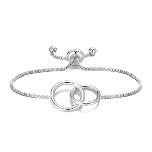 Silver Plated Link Friendship Bracelet Created with Zircondia® Crystals