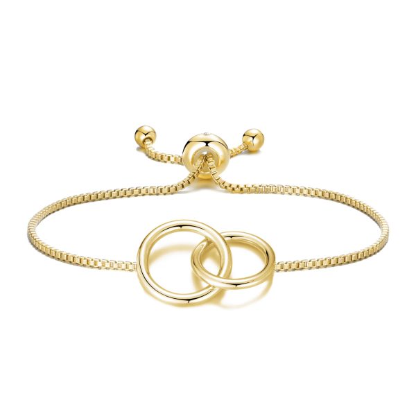 Gold Plated Link Friendship Bracelet Created with Zircondia® Crystals