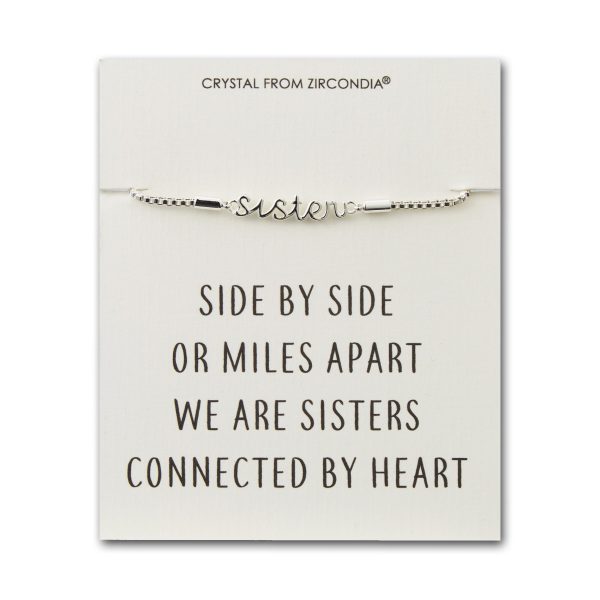 Sister Bracelet with Quote Card Created with Zircondia® Crystals