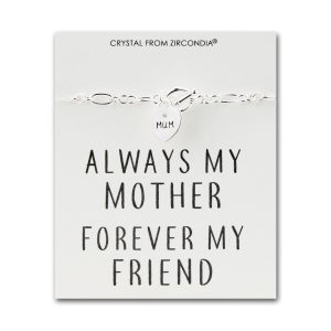 Mum Charm Bracelet with Quote Card Created with Zircondia® Crystals