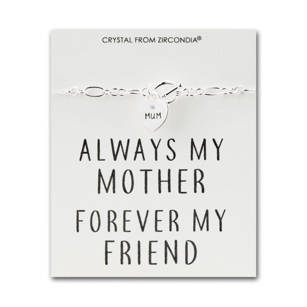 Mum Charm Bracelet with Quote Card Created with Zircondia® Crystals