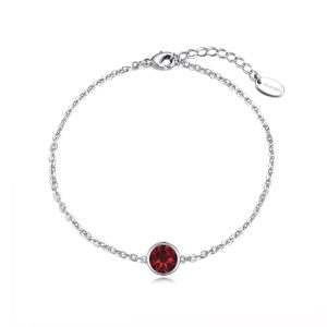 Dark Red Crystal Anklet Created with Zircondia® Crystals