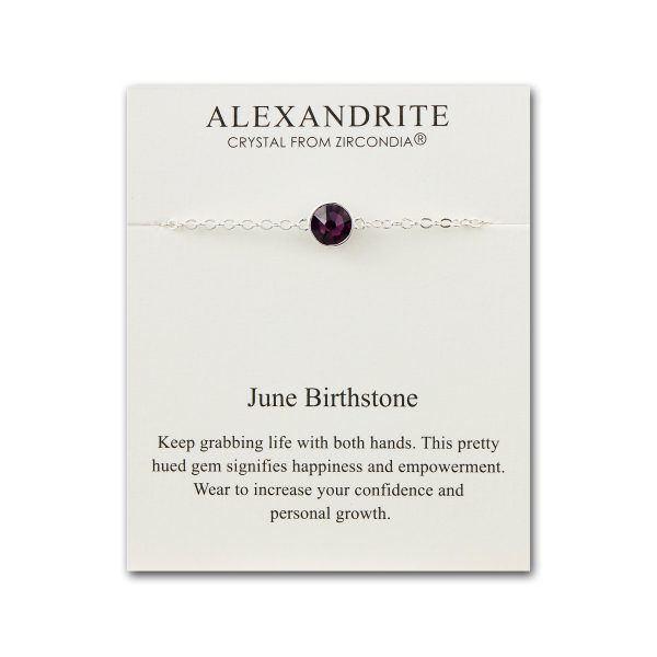 June (Alexandrite) Birthstone Anklet Created with Zircondia® Crystals