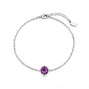 Purple Crystal Anklet Created with Zircondia® Crystals