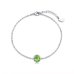 Light Green Crystal Anklet Created with Zircondia® Crystals