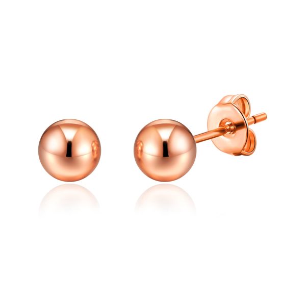 Rose Gold Plated Ball Stud Earrings