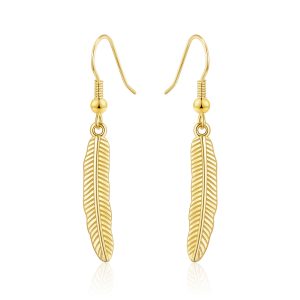 Gold Plated Feather Earrings