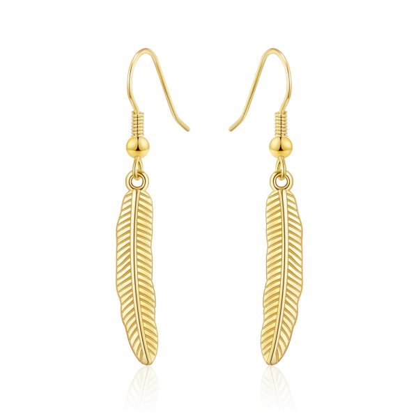 Gold Plated Feather Earrings