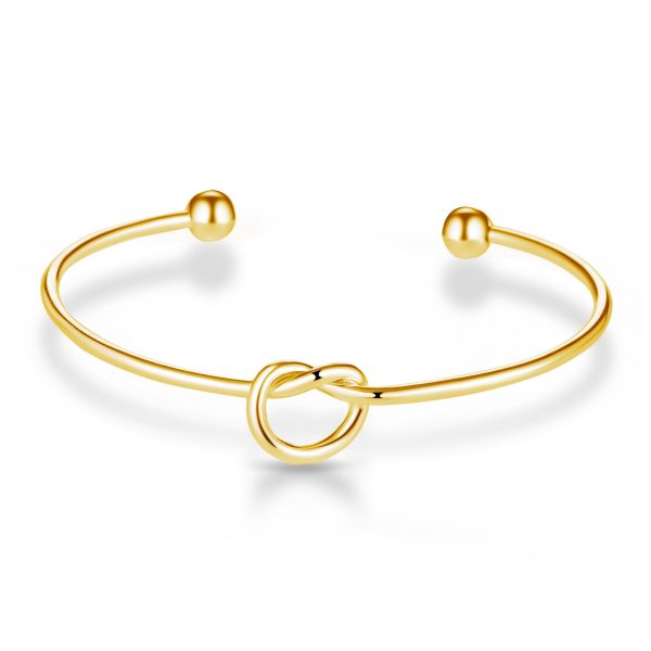 Gold Plated Love Knot Cuff Bangle