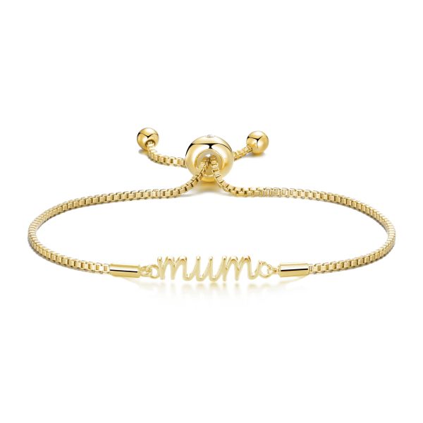 Gold Plated Mum Bracelet Created with Zircondia® Crystals