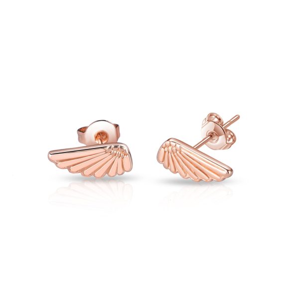 Rose Gold Plated Angel Wing Earrings