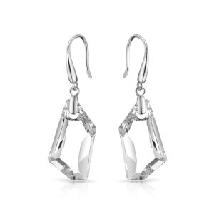 Sterling Silver Icecube Drop Earrings Created with Zircondia® Crystals