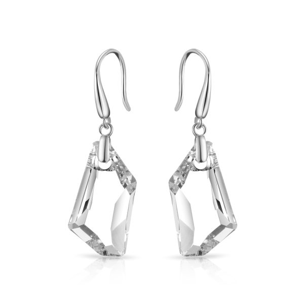 Sterling Silver Icecube Drop Earrings Created with Zircondia® Crystals