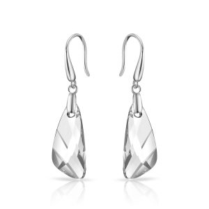 Sterling Silver Iceberg Drop Earrings Created with Zircondia® Crystals