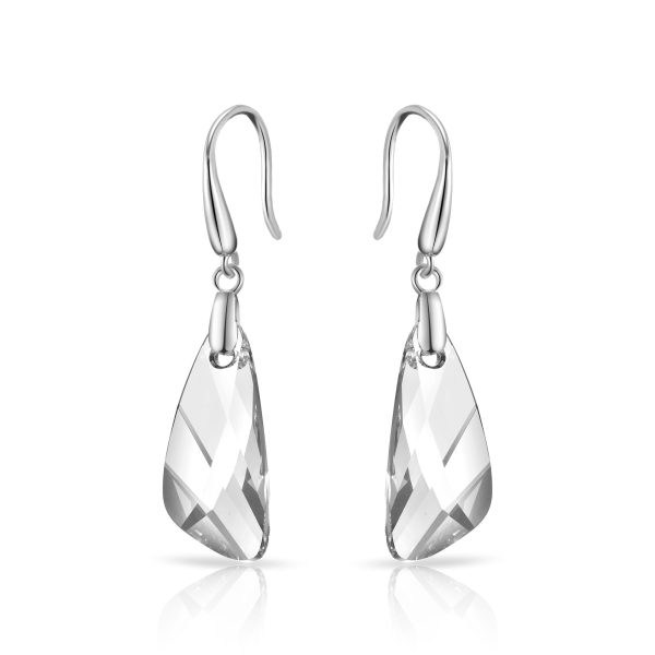 Sterling Silver Iceberg Drop Earrings Created with Zircondia® Crystals