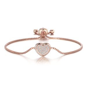 Rose Gold Plated Friendship Bracelets Created with Zircondia® Crystals