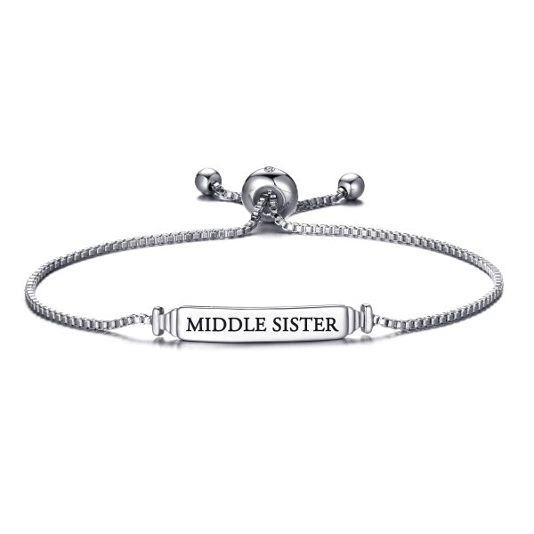 Middle Sister ID Friendship Bracelet Created with Zircondia® Crystals