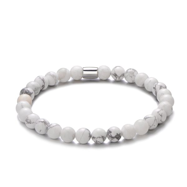 Howlite Gemstone Stretch Bracelet for Women