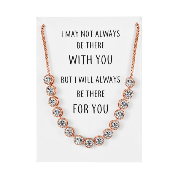 Rose Gold Plated Friendship Quote Bracelet with Zircondia® Crystals