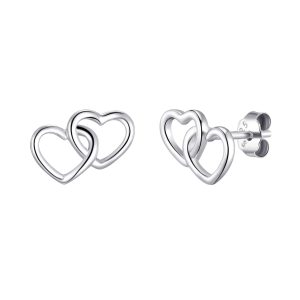 Sterling Silver Heart Link Earrings