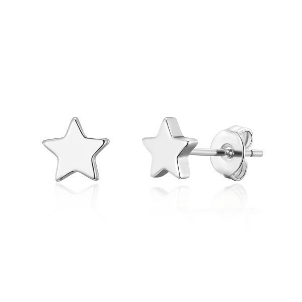 Silver Plated Star Stud Earrings