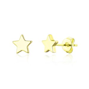 Gold Plated Star Stud Earrings