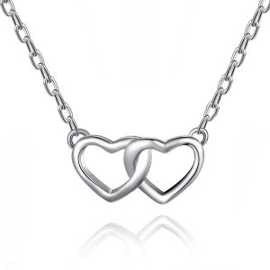 Sterling Silver Heart Link Necklace