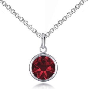 Dark Red Crystal Necklace Created with Zircondia® Crystals