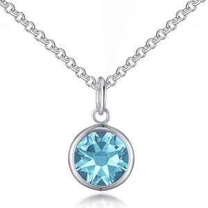 Light Blue Crystal Necklace Created with Zircondia® Crystals