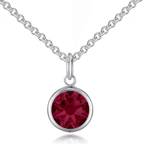 Red Crystal Necklace Created with Zircondia® Crystals