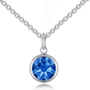 Dark Blue Crystal Necklace Created with Zircondia® Crystals