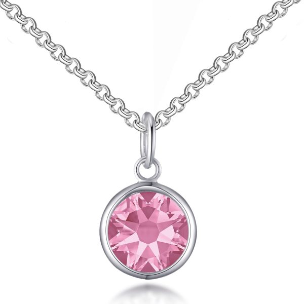 Pink Crystal Necklace Created with Zircondia® Crystals