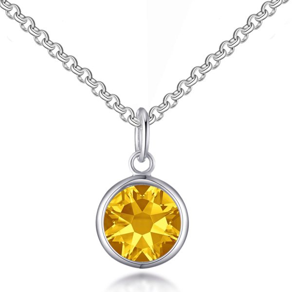 Yellow Crystal Necklace Created with Zircondia® Crystals