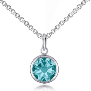 Blue Crystal Necklace Created with Zircondia® Crystals