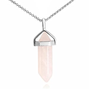 Rose Quartz Genuine Gemstone Necklace