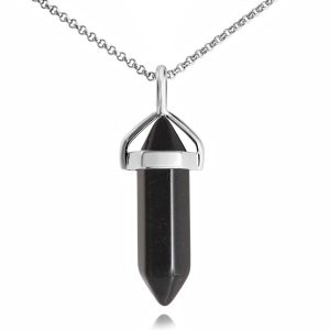 Black Onyx Genuine Gemstone Necklace