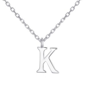 Sterling Silver Initial K Necklace