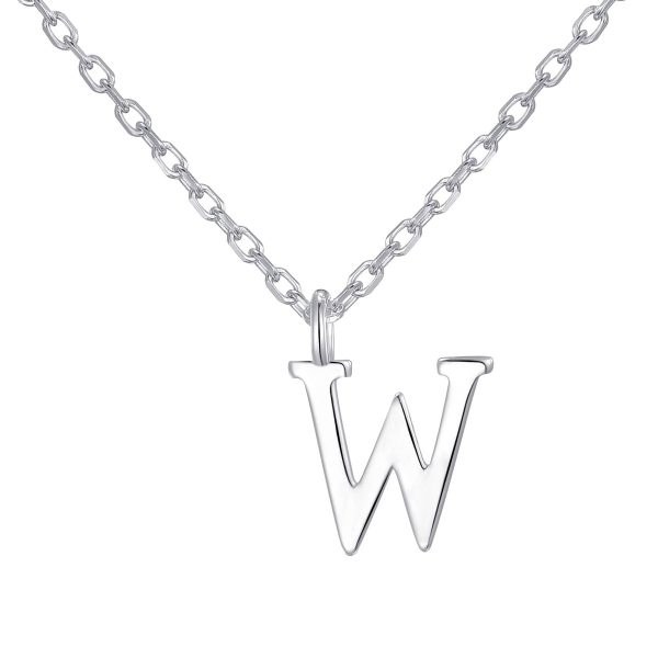 Sterling Silver Initial W Necklace