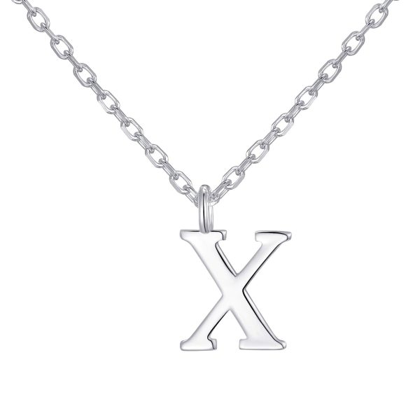 Sterling Silver Initial X Necklace