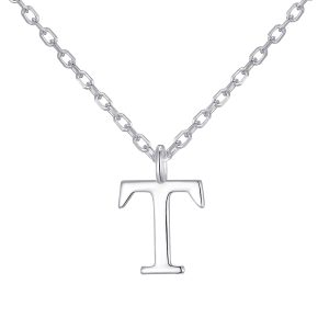 Sterling Silver Initial T Necklace