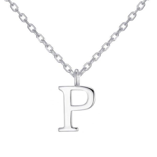 Sterling Silver Initial P Necklace