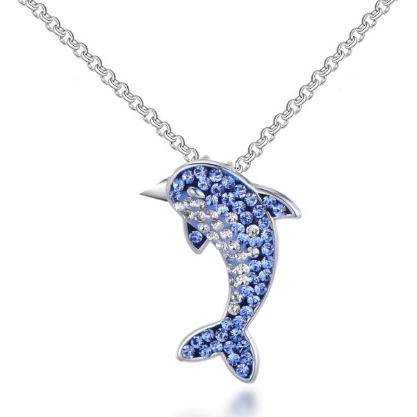 Dolphin Necklace with Zircondia® Crystals