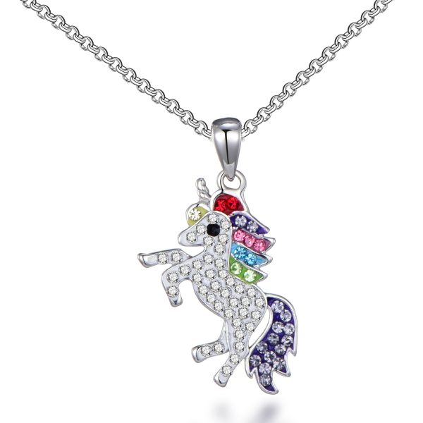 Unicorn Necklace with Zircondia® Crystals